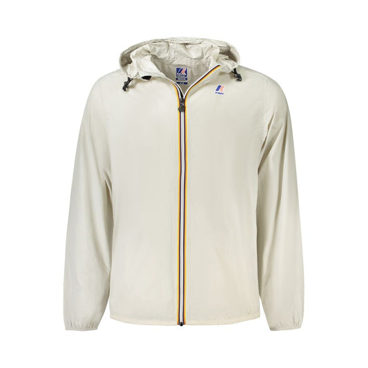 K-WAY Beige Polyamide Men Jacket KW-38800-M
