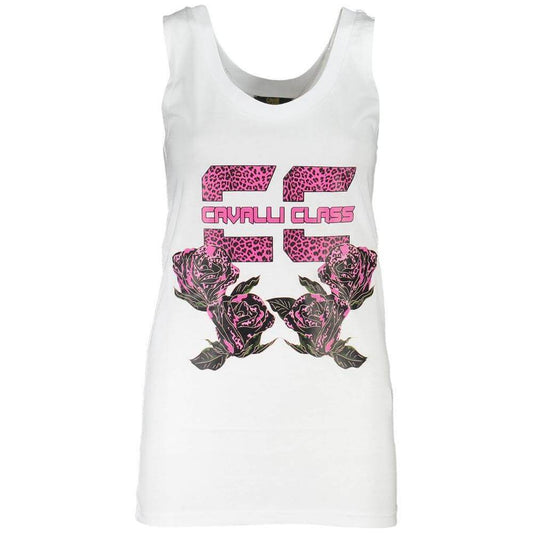 Cavalli Class White Cotton Tops & T-Shirt CA-21254-XS