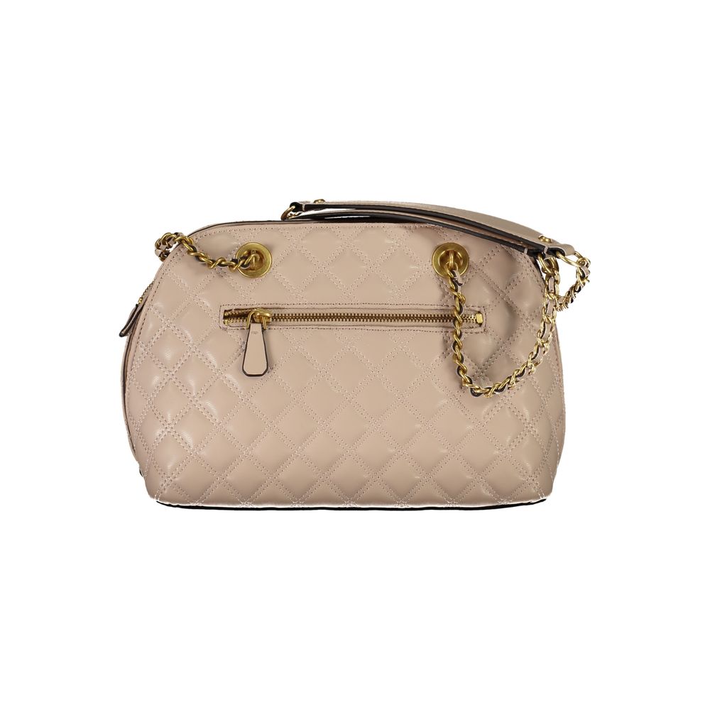 Guess Jeans Beige Polyethylene Handbag with chain shoulder handles and zip closure