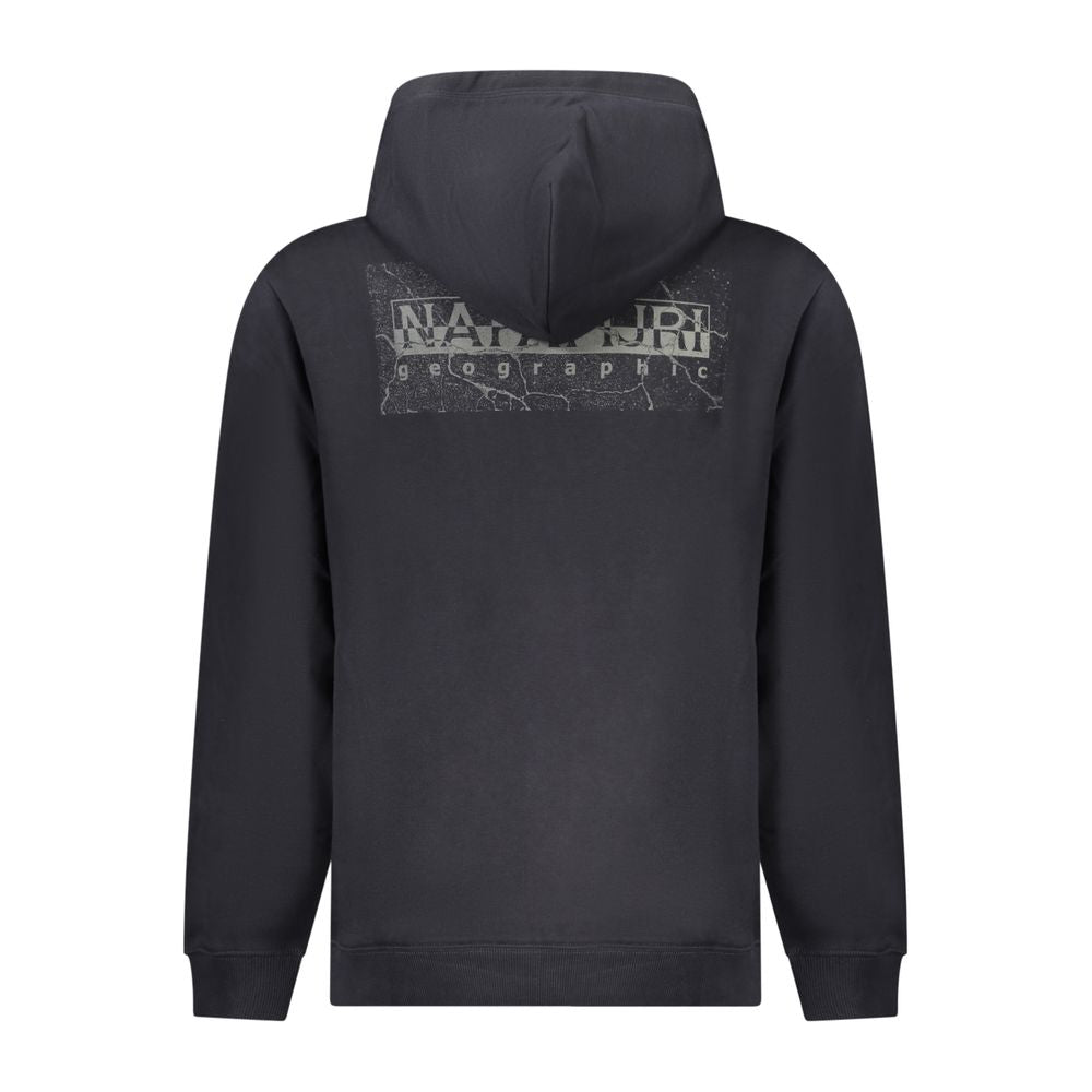 Napapijri Black Cotton Men Sweater featuring iconic logo on back, showcasing fashion-forward design.