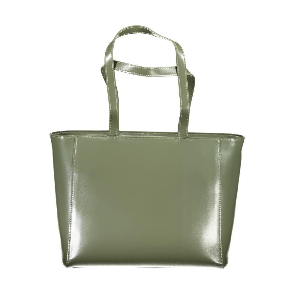 Front view with bag zipped and handles upright.