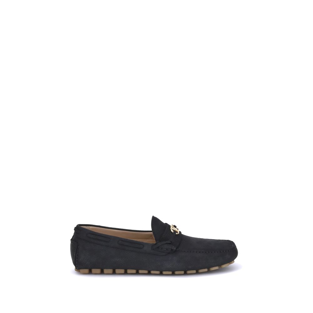Valentino Garavani Black Rubber Slip-On Loafers