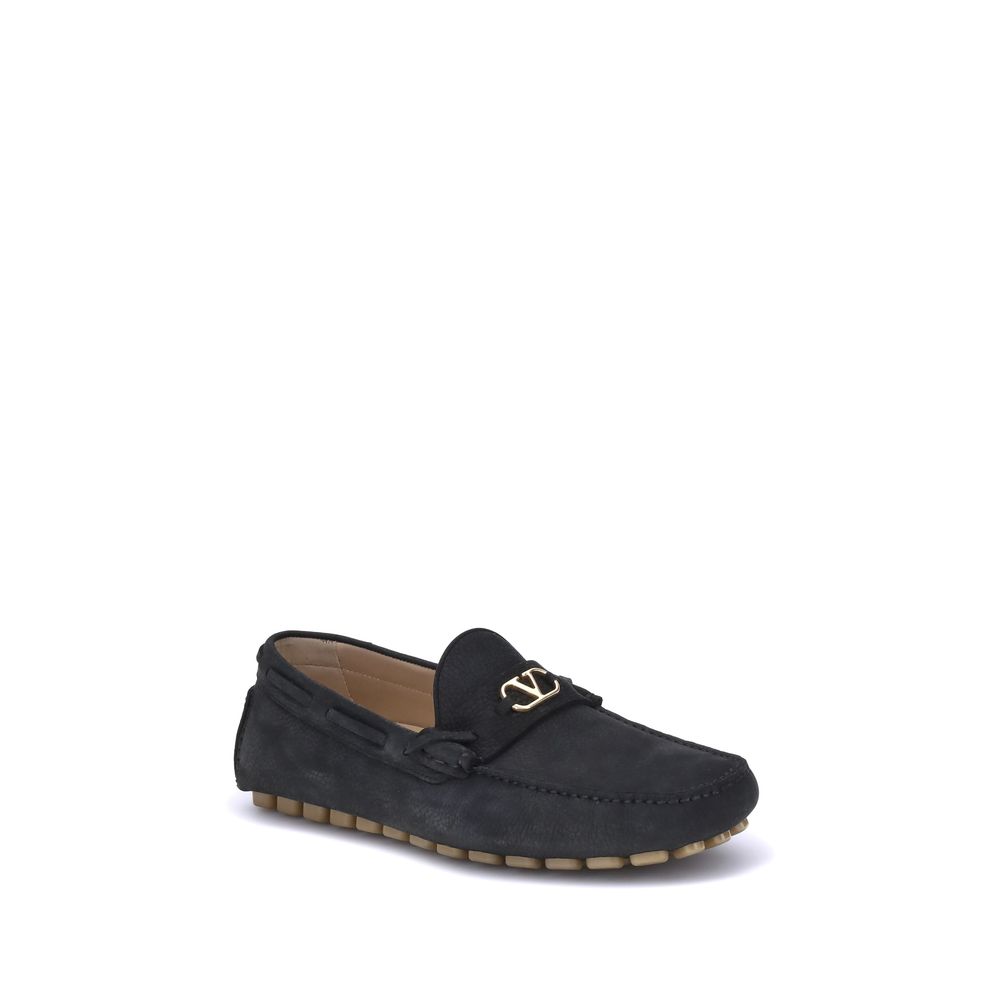 Valentino Garavani Black Rubber Slip-On Loafers