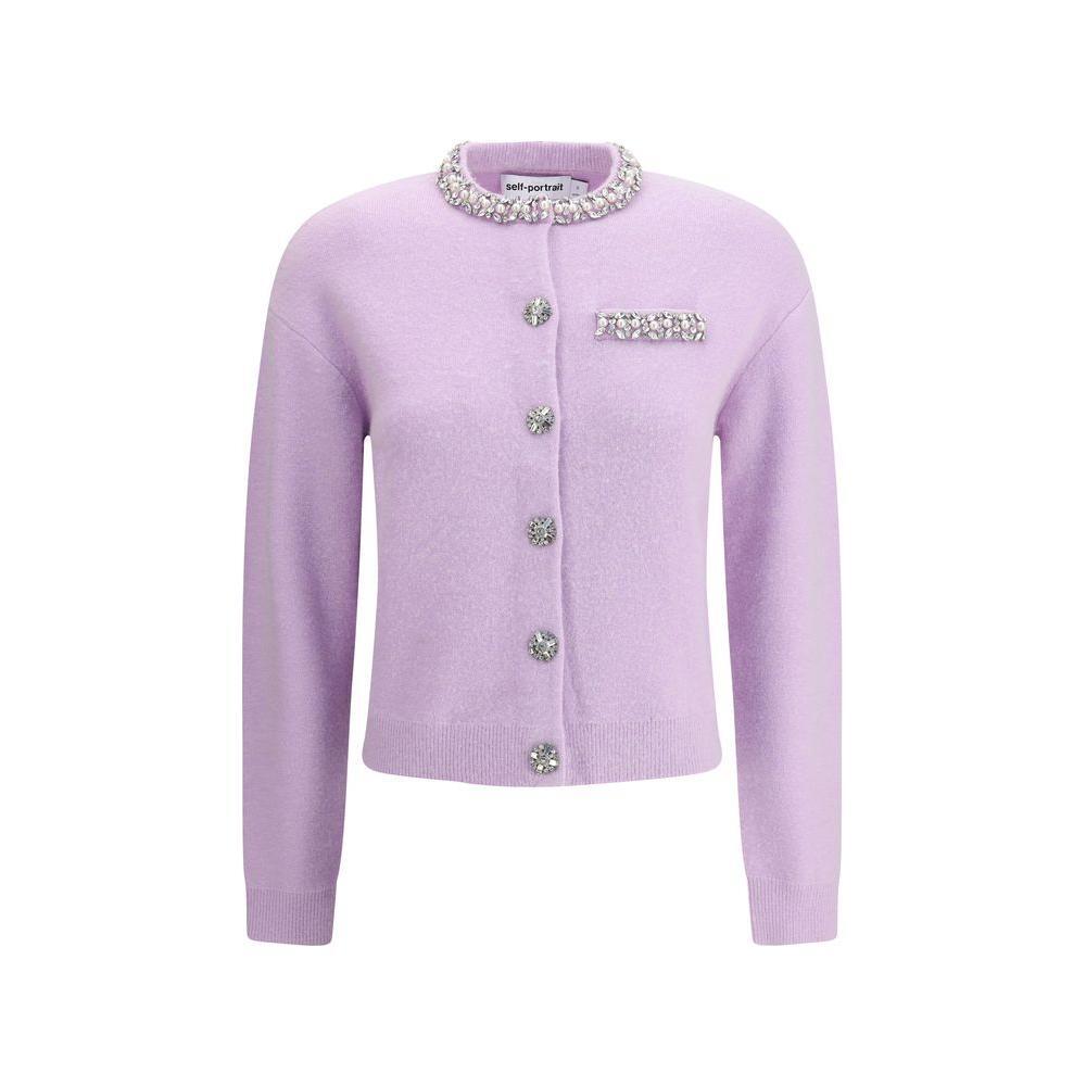 Self-Portrait Jeweled Cardigan SE-PF25085CLLILAC-M