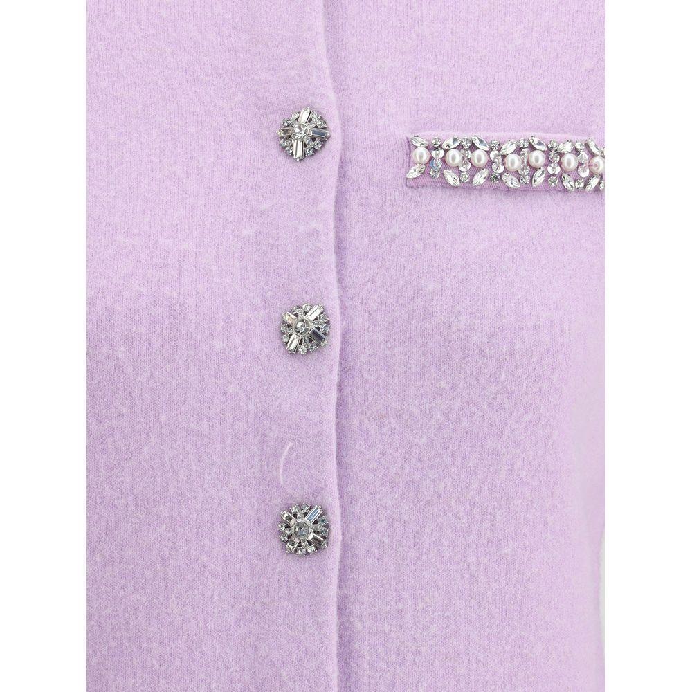 Self-Portrait Jeweled Cardigan SE-PF25085CLLILAC-M