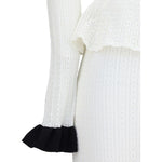 Self-Portrait Pointelle Knit Long Dress SE-PF25092MWWHITE-M