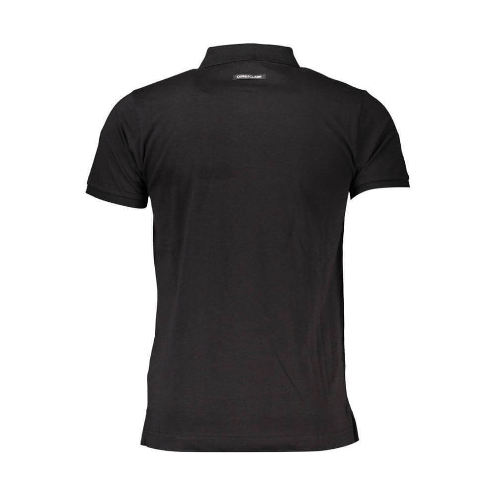 Cavalli Class Black Cotton Polo Shirt CA-37043-XL