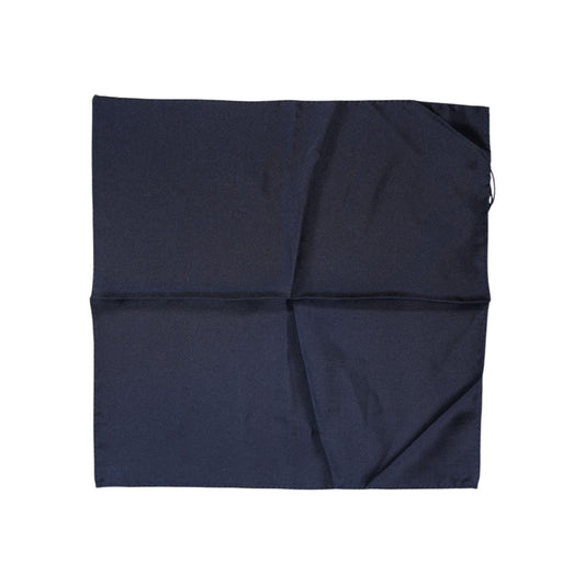 Dolce & Gabbana Dark Blue Silk Square Men Foulard Scarf MS7525