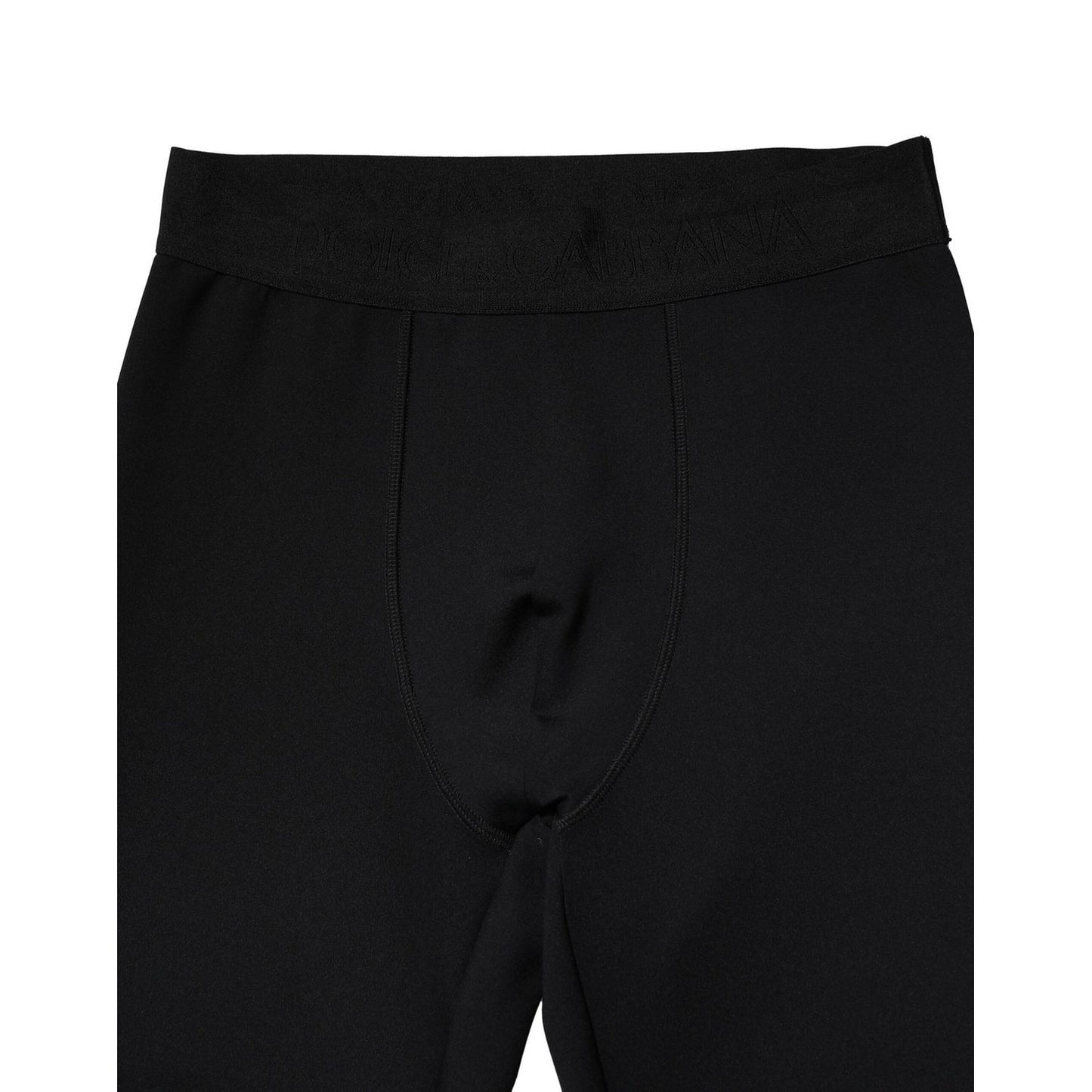 Dolce & Gabbana Black Nylon Elastic Logo Men Leggings Pants