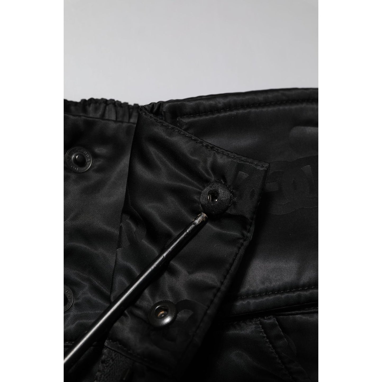 Dolce & Gabbana Black Nylon DG Logo Straight Pants