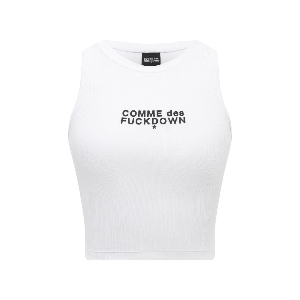 Comme Des Fuckdown White Cotton Tops & T-Shirt CO-15683-XS