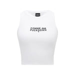 Comme Des Fuckdown White Cotton Tops & T-Shirt CO-15683-XS