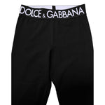 Dolce & Gabbana Black Silver Nylon Skinny Men Leggings Pants
