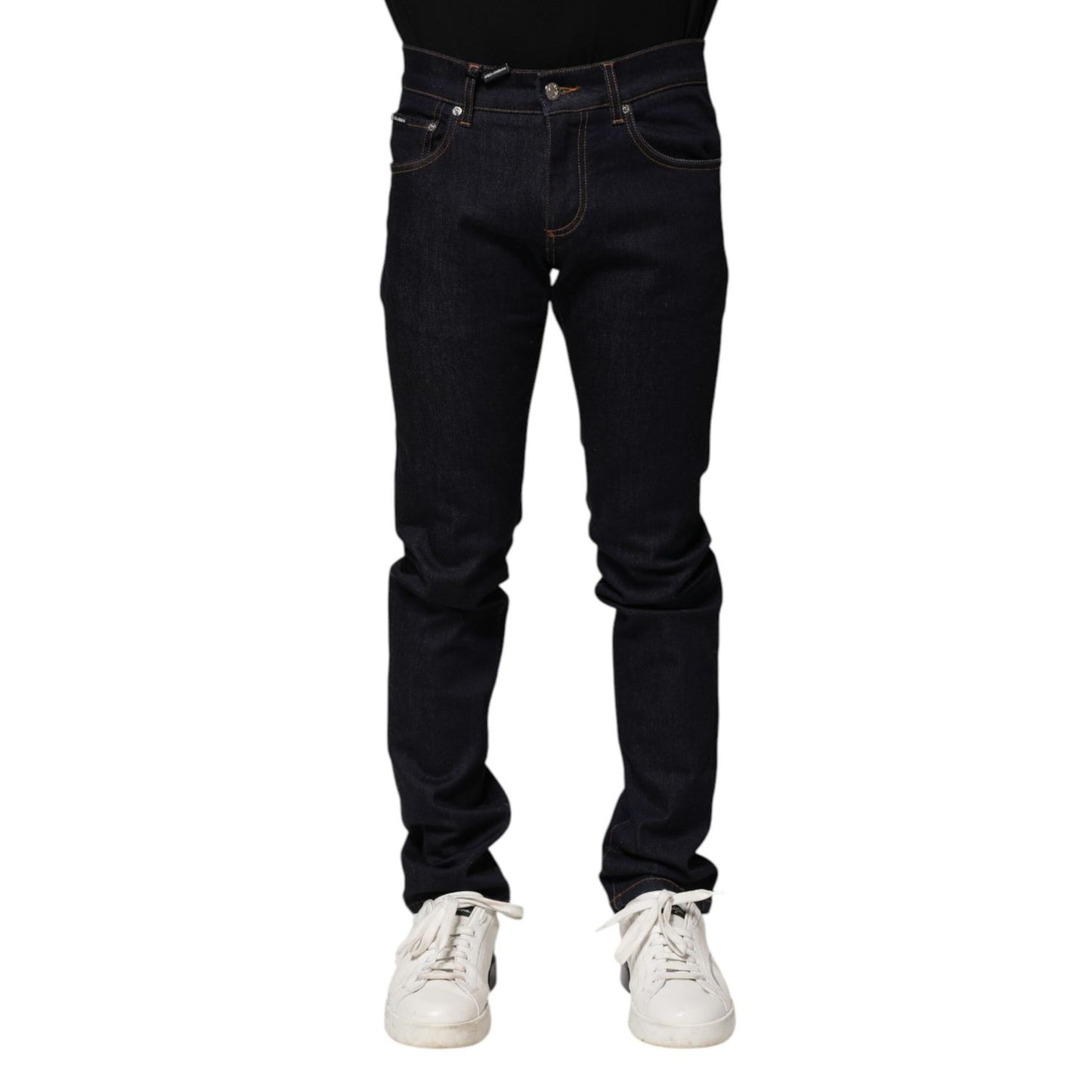 Dolce & Gabbana Black Cotton Skinny Men Denim Jeans