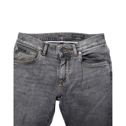 Dolce & Gabbana Gray Cotton Skinny Men Denim Jeans