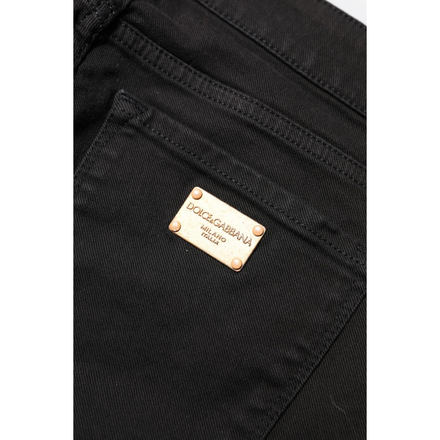 Dolce & Gabbana Black Cotton Skinny Mid Waisted Denim Jeans