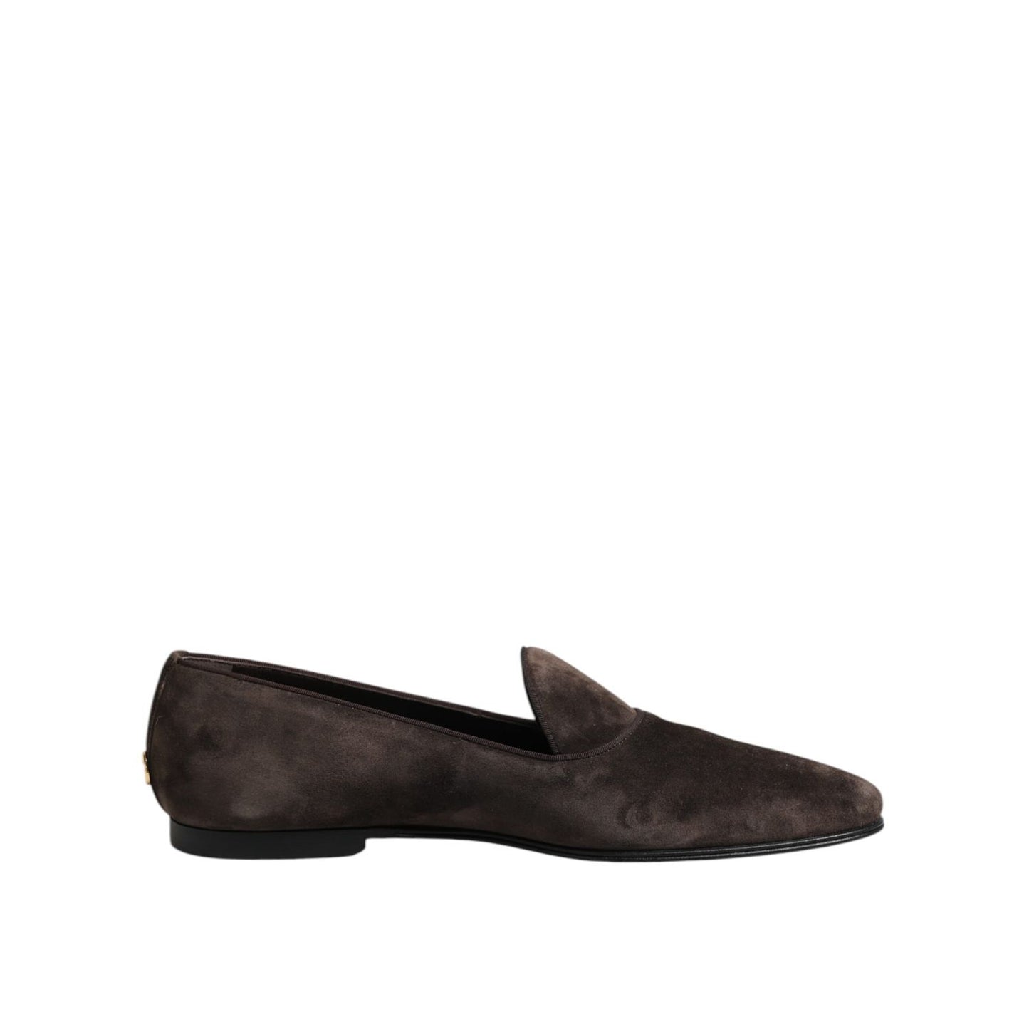 Dolce & Gabbana Brown Velvet Leather Slip On Loafers Shoes