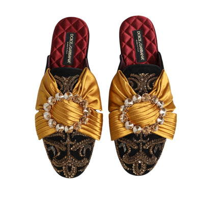 Dolce & Gabbana Multicolor Embellished Flat Sandals Shoes