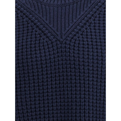 Jil Sander Blue Fleece Wool Sweatshirt