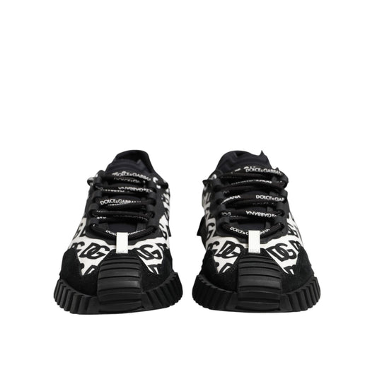 Dolce & Gabbana Black Logo Lace Up Low Top NS1 Sneakers Shoes MV7436-41