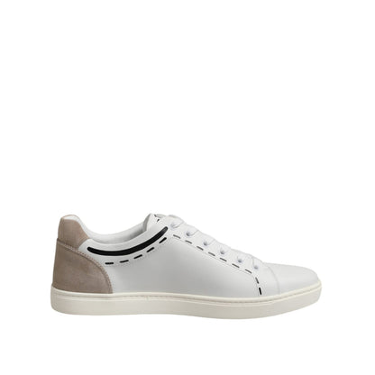 Dolce & Gabbana White Leather MILANO Low Top Sneakers Shoes