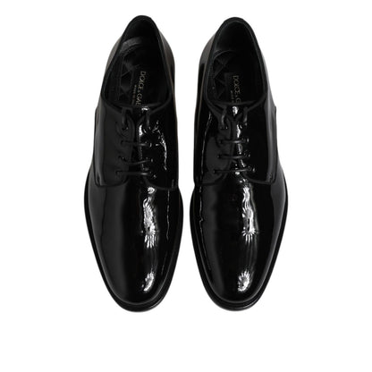 Dolce & Gabbana Black Patent Leather Derby Formal Dress Shoes