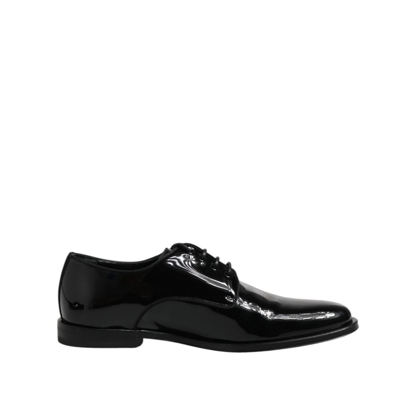Dolce & Gabbana Black Patent Leather Derby Formal Dress Shoes