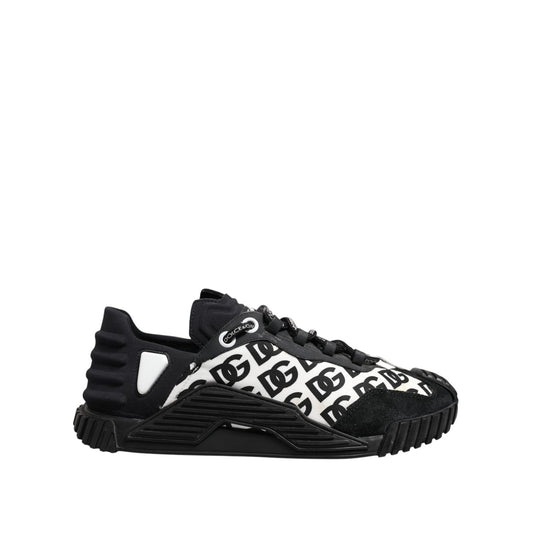Dolce & Gabbana Black Logo Lace Up Low Top NS1 Sneakers Shoes