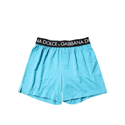 Dolce & Gabbana Blue Logo Waist Regular Boxer Shorts Underwear BIK1628-4