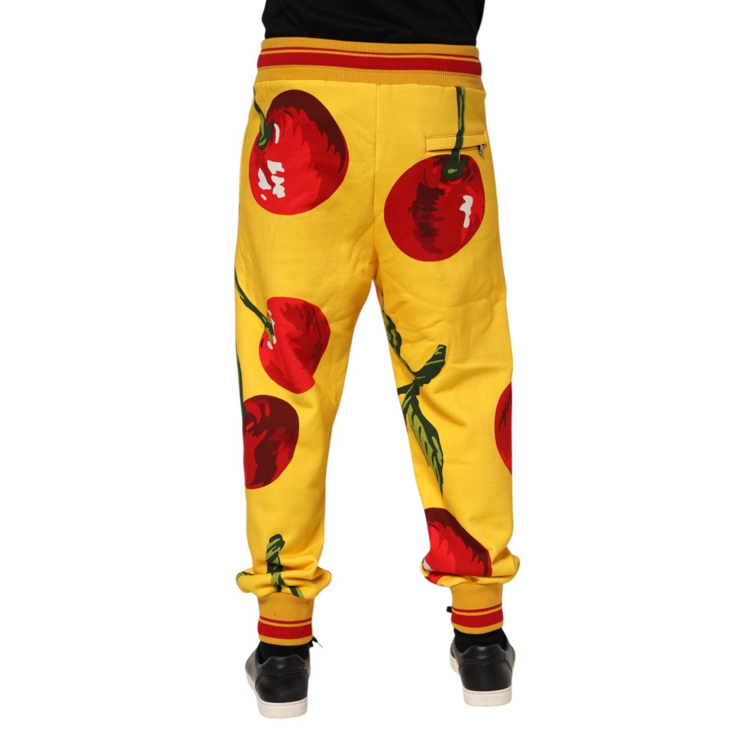 Dolce & Gabbana Yellow Cherry Print Jogger Sweatpants Pants