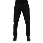 Dolce & Gabbana Black Cotton GOLD Skinny Denim Jeans PAN76345-54