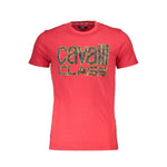 Cavalli Class Red Cotton T-Shirt CA-22275-XL