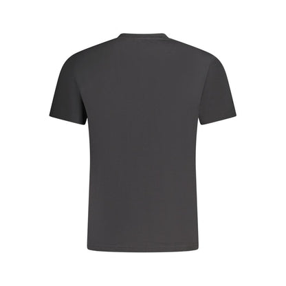 Vans Black Cotton T-Shirt with short sleeves, classic fit and crew neck, featuring printed logo on back view.