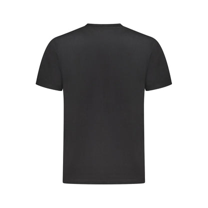 Vans Black Cotton T-Shirt with short sleeves, classic fit, crew neck, featuring logo print on the back.