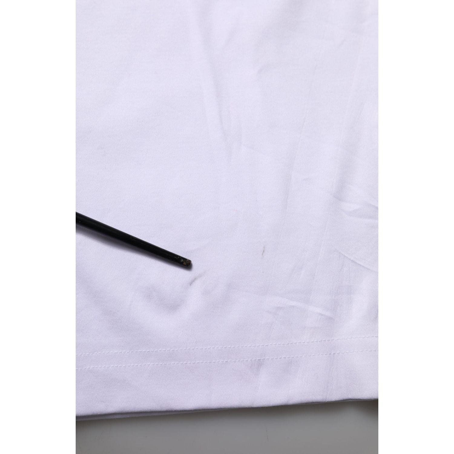 Dolce & Gabbana White Cotton Graphic Print Crew Neck T-shirt