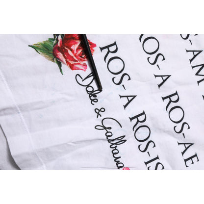 Dolce & Gabbana White Cotton Printed Sleeveless Round Neck Top