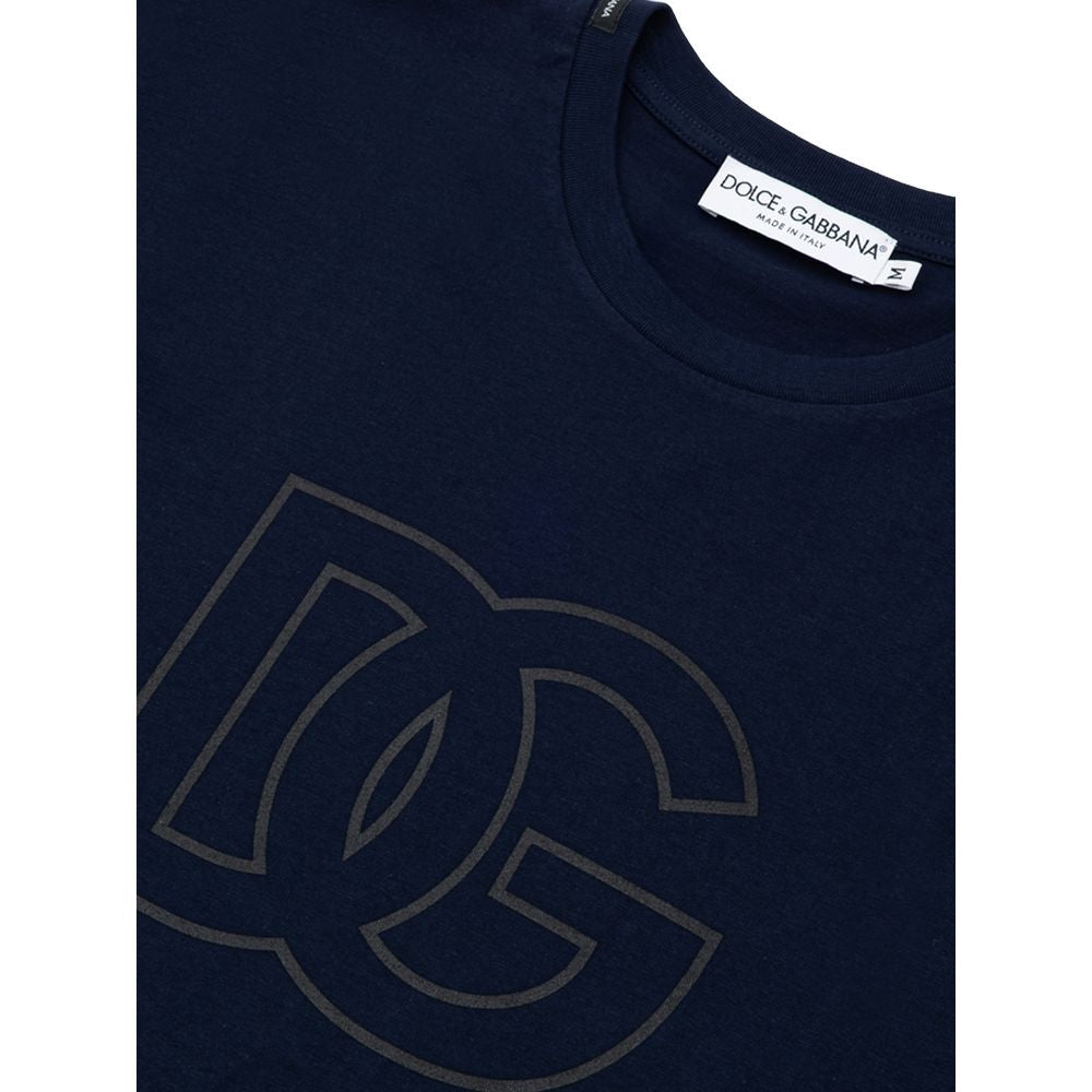 Dolce & Gabbana Blue Cotton T-Shirt DO-9640673-S