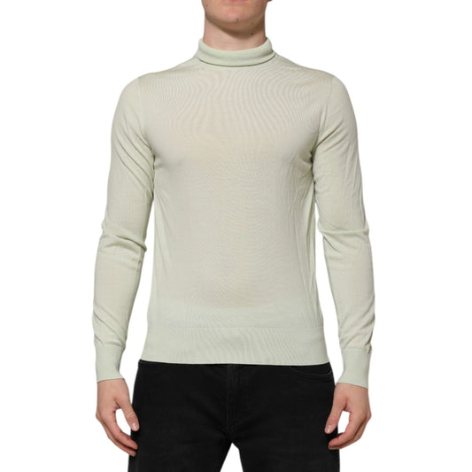 Dolce & Gabbana Mint Green Wool Turtleneck Pullover Sweater