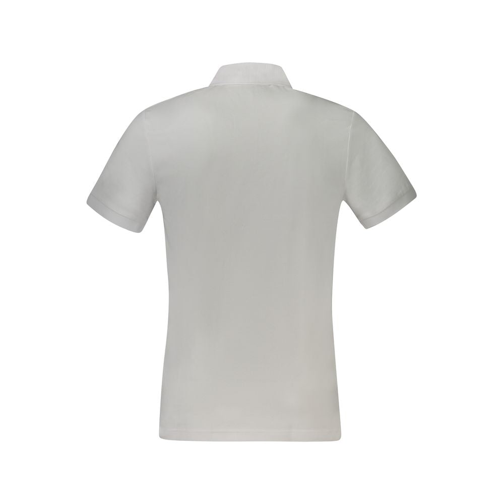 Back view of Hugo Boss White Cotton Polo Shirt, short sleeve, slim fit with logo embroidery