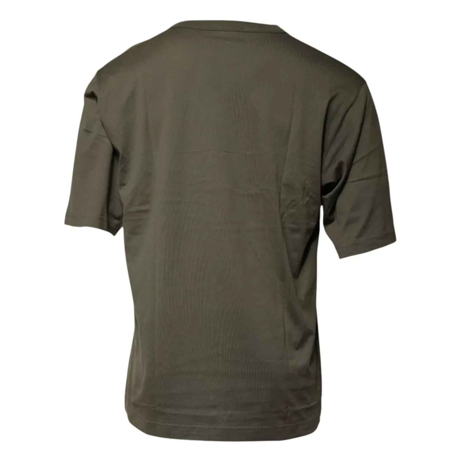 Dolce & Gabbana Army Green DG Love Cotton Crew Neck T-shirt