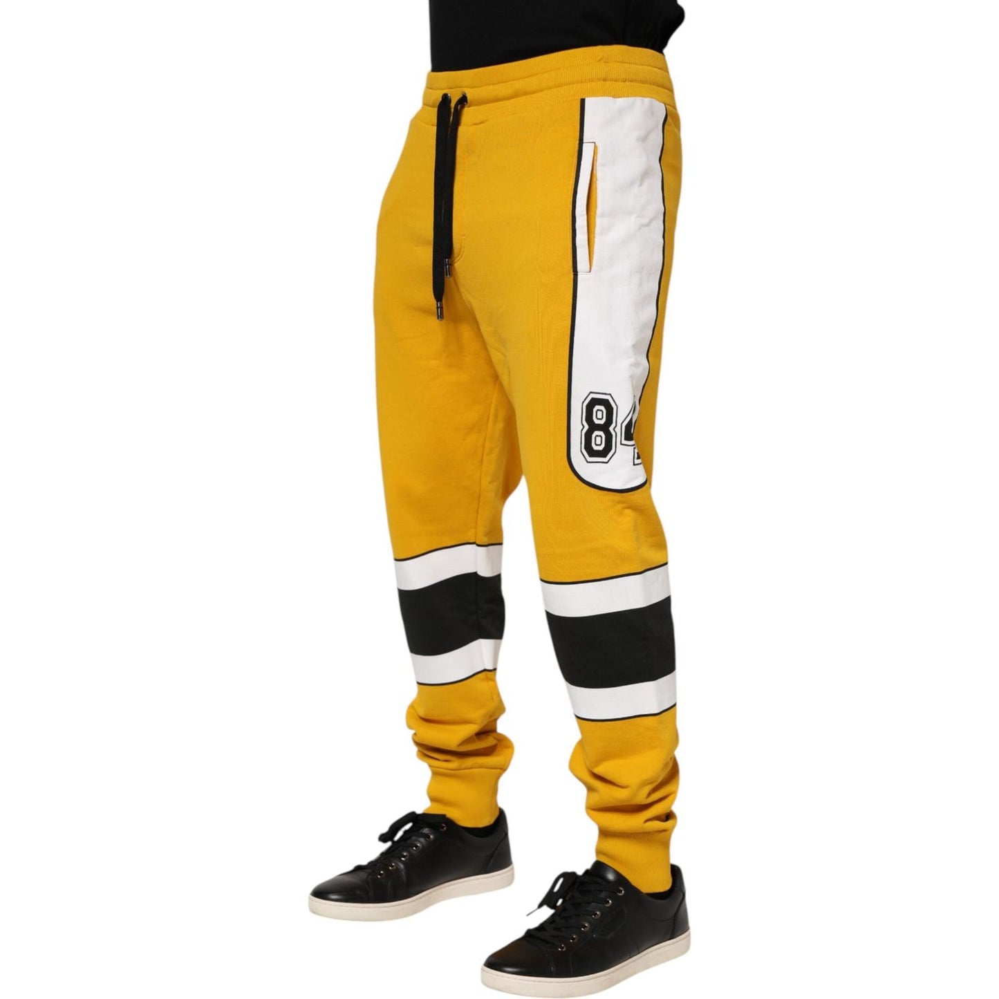 Dolce & Gabbana Yellow 100% Cotton Sweatpants Jogger Pants PAN76383-48