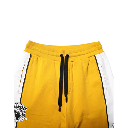 Dolce & Gabbana Yellow Cotton Logo Sweatpants Jogger Pants