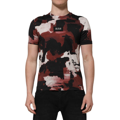Dolce & Gabbana Multicolor Camouflage Men Crew Neck T-shirt