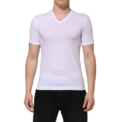 Dolce & Gabbana White Short Sleeves V-neck Underwear T-shirt