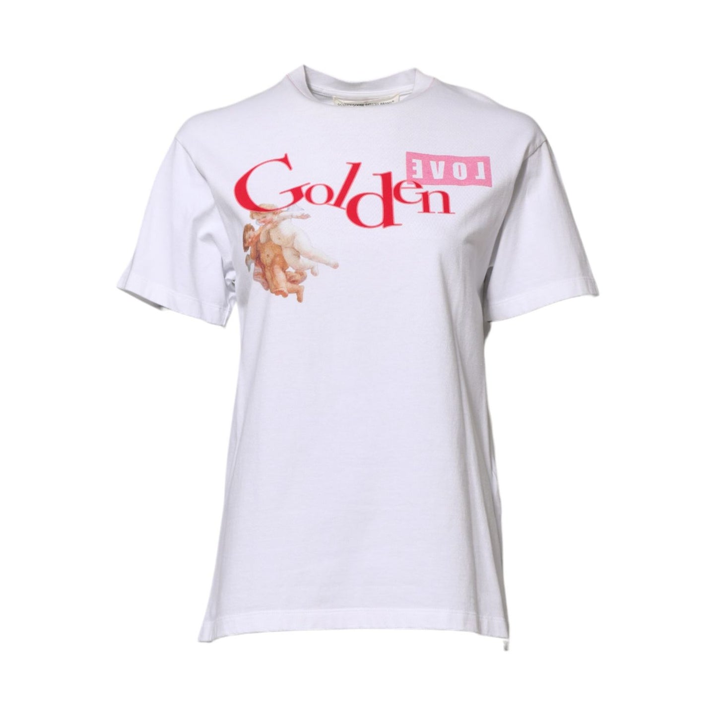 Golden Goose White Printed Round Neck T-shirt
