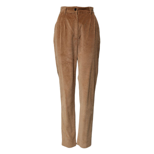 Dolce & Gabbana Brown Cotton Corduroy Tapered Pants