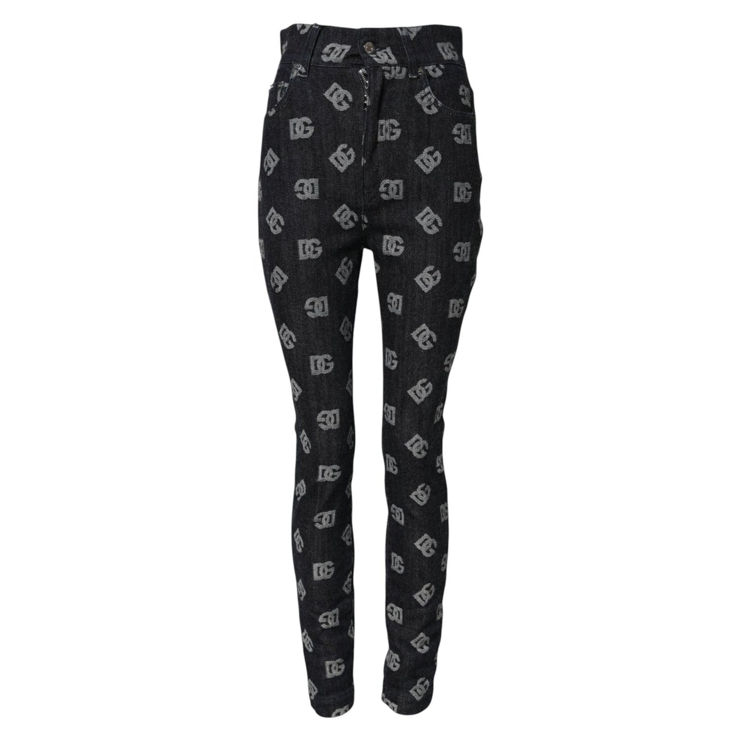 Dolce & Gabbana Black DG Logo High Waist Skinny Denim Jeans