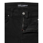Dolce & Gabbana Black Cotton Logo Skinny MidWaist Denim Jeans PAN75624-38