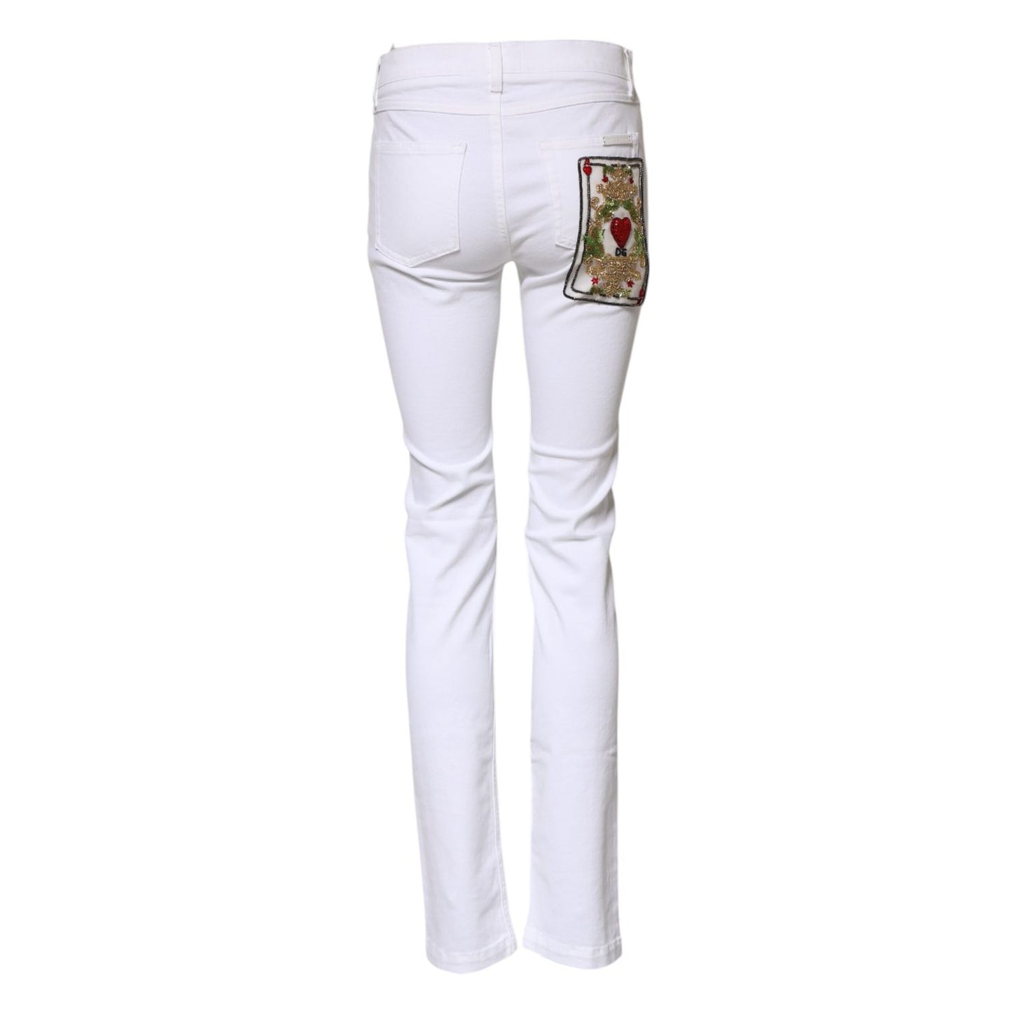 Dolce & Gabbana White GRACE Mid Waisted Skinny Denim Jeans