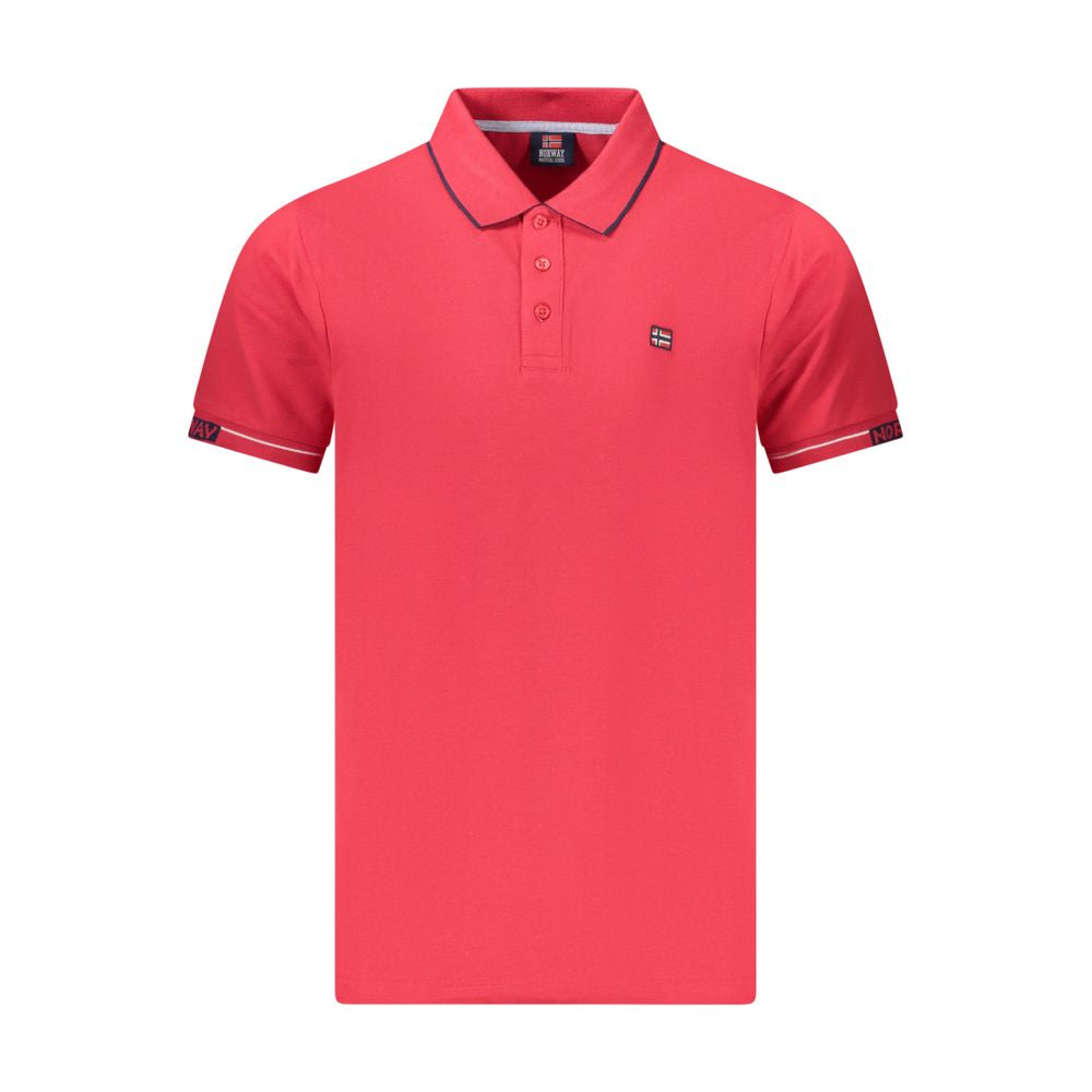 Norway 1963 Red Cotton Men Polo Shirt NO-38992-M
